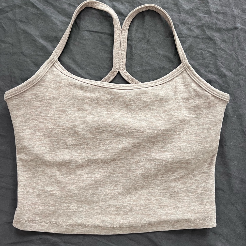 Beyond Yoga Slim Racerback Crop Tank Top - XS, Beige/Oat
